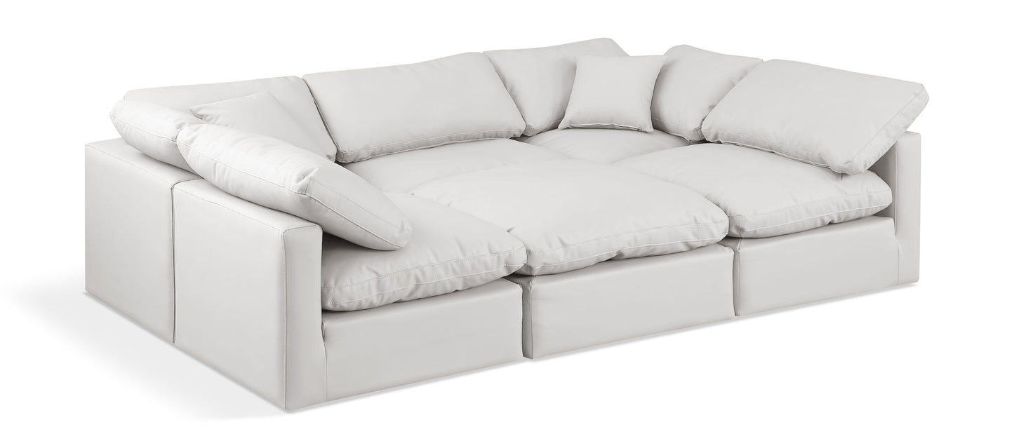 Indulge - Faux Leather 6 Piece Modular Sectional