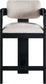 Sacha - Linen Stool With Black Base