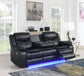 U100 - Power Reclining Sofa With LED Light - Black