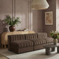 Rummi - Velvet Performance Fabric Upholstered 3 Piece Modular Armless Sofa