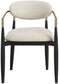 Riccio - Fabric Dining Arm Chair (Set of 2) - Black And Gold Frame