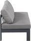 Nizuc - Outdoor Patio 2 Seat Armless Modular Sofa With Gray Frame
