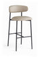 Lupita - Vegan Leather Upholstered Bar Stool (Set of 2) - Taupe / Matte Black
