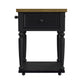 Heritage - Chopping Block Island With Casters - Oak Brown And Black