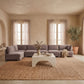 Hammond - Velvet Performance Fabric Upholstered 6 Piece L-Shaped Armless Sectional