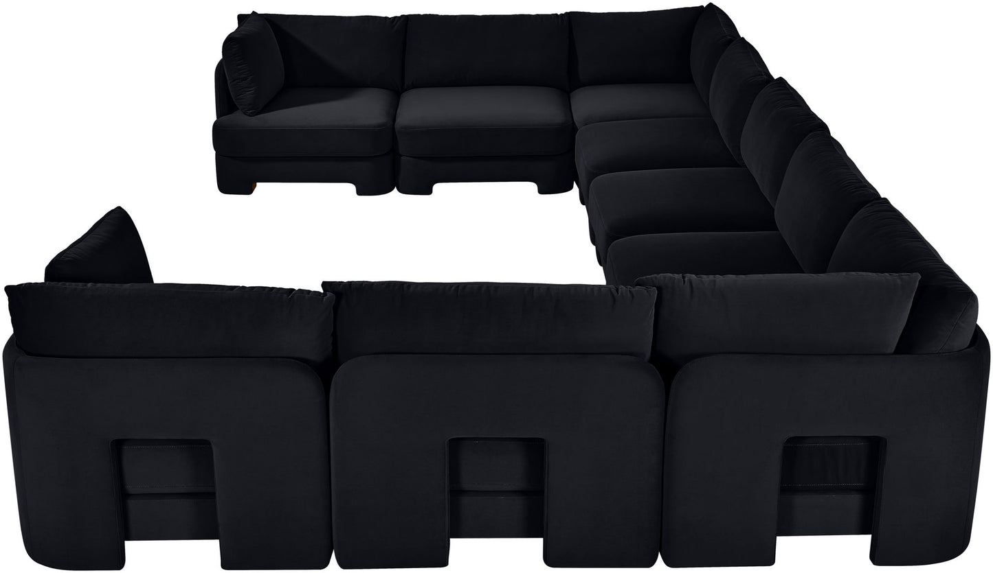 Hammond - Velvet Performance Fabric Upholstered 9 Piece Sectional