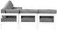 Nizuc - Outdoor Patio 5 Piece Modular Sectional With White Frame