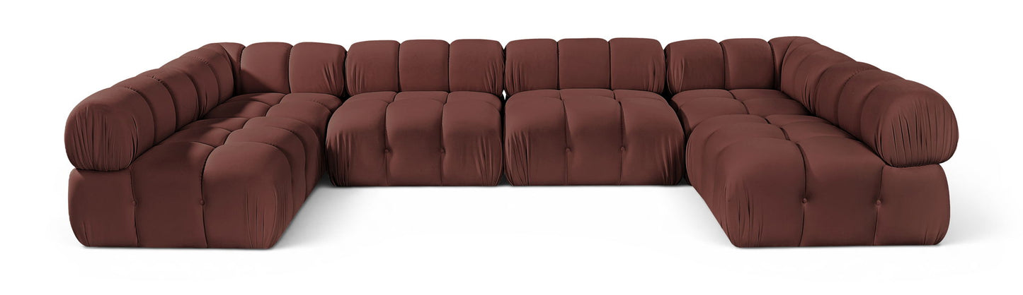 Orin - U-Shaped Velvet 6 Piece Modular Sectional