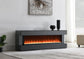 W026 - Fireplace TV Stand With Bluetooth Speaker - Gray