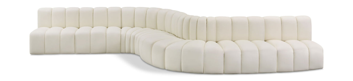 Arc - Faux Leather 8 Piece Curved Modular Sofa