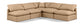 Indulge - Faux Leather 5 Piece Modular Corner Armless Sectional - Tan