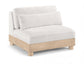Turin - Chenille Fabric Upholstered Modular Armless Chair - Natural Base