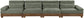 Turin - Chenille Fabric Upholstered Modular Sectional - Green