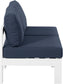 Nizuc - Outdoor Patio 2 Seat Armless Modular Sofa With White Frame