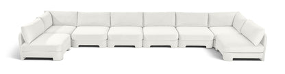 Hammond - Velvet Performance Fabric Upholstered 8 Piece U-Shaped Armless Sectional - Beige