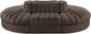 Rummi - Oval Velvet Performance Fabric Upholstered 6 Piece Modular Sectional