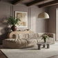 Rummi - Velvet Performance Fabric Upholstered 4 Piece Modular Sectional With Reverse Corner Chair