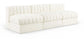 Rummi - Velvet Performance Fabric Upholstered 3 Piece Modular Armless Sofa