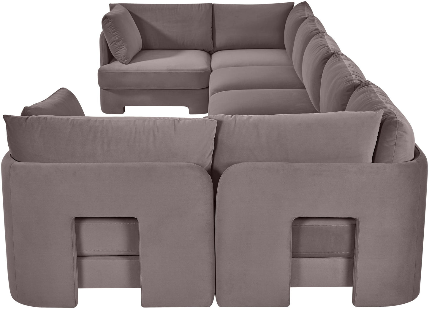 Hammond - Velvet Performance Fabric Upholstered 7 Piece U-Shaped Sectional