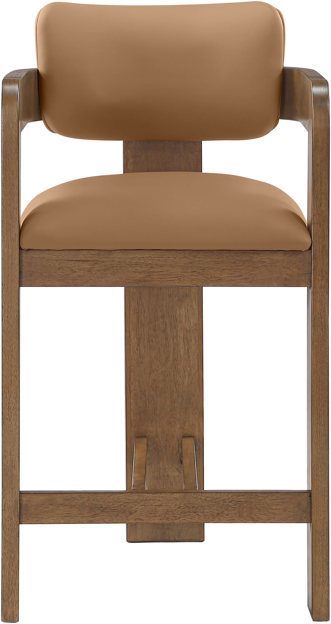 Sacha - Vegan Leather Upholstered Counter Stool With Brown Base