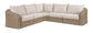Seacrest - 123.25" Olefin Water Resistant Fabric And Wicker 5 Piece Outdoor Patio Modular Sectional
