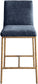 Reeves - Chenille Fabric Upholstered Counter Stool (Set of 2) - Gold Base