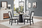D178 - 5 Piece Dining Room Set (Table, 4 Side Chairs) - Black Ivory