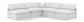 Indulge - Linen 5 Piece Modular Corner Armless Sectional - White