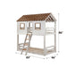 Inara - Twin Over Twin Bunk Bed - White & Rustic Oak