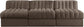 Rummi - Velvet Performance Fabric Upholstered 3 Piece Modular Armless Sofa