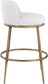 Ferro - Performance Fabric Upholstered Bar Stool - Antique Brass