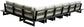 Maldives - 6 Piece Water Resistant Outdoor Patio Modular Sectional With Gray Base