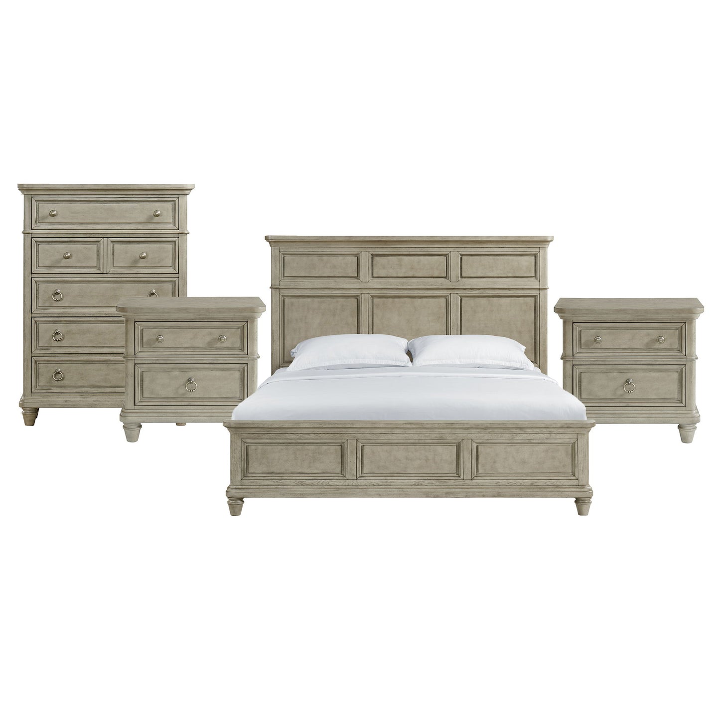 Whit-Ash - Panel Bedroom Set