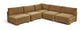 Hammond - Velvet Performance Fabric Upholstered 5 Piece Armless Sectional