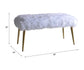 Bagley II - 20" Bench - White Faux Fur & Gold