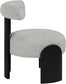 Calder - Linen Textured Fabric Upholstered Accent Chair - Painted Black Base
