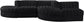 Rummi - Rounded Velvet Performance Fabric Upholstered 5 Piece Modular Sectional