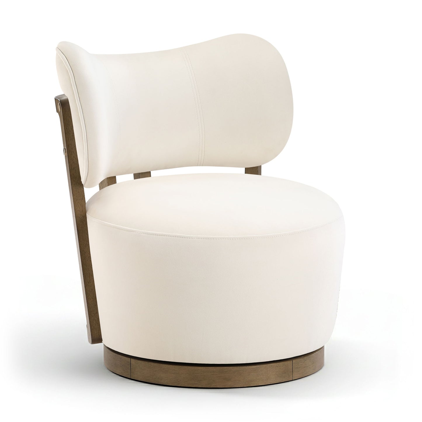 Elara - Velvet Upholstered Swivel Accent Chair - Stained Brown