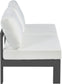 Nizuc - Outdoor Patio 2 Seat Armless Modular Sofa With Gray Frame