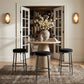 Ferro - Performance Fabric Upholstered Backless Bar Stool - Antique Silver
