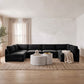 Hammond - Velvet Performance Fabric Upholstered 6 Piece U-Shaped Armless Sectional