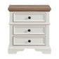 Eastwood - Youth 3-Drawer Nightstand - Brown And White