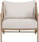 Coastline - Olefin Water Resistant Fabric And Wicker Outdoor Patio Accent Chair - Beige