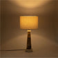 Palea - Mango Wood Base And Linen Textured Fabric Shade Table Lamp - Travertine / Natural
