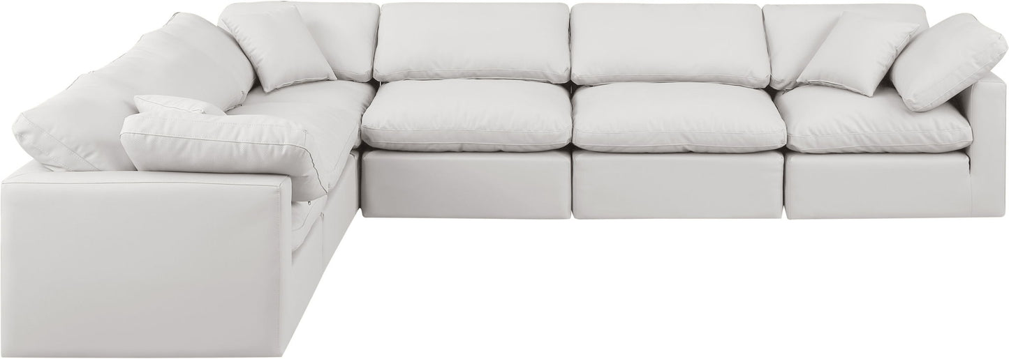 Indulge - Faux Leather 6 Piece Modular Corner Sectional