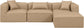 Cube - 4 Piece Modular Sectional With Chaise - Tan
