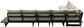 Maldives - 6 Piece Water Resistant Outdoor Patio Modular Sectional With Gray Base