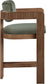 Sacha - Velvet Stool With Brown Base