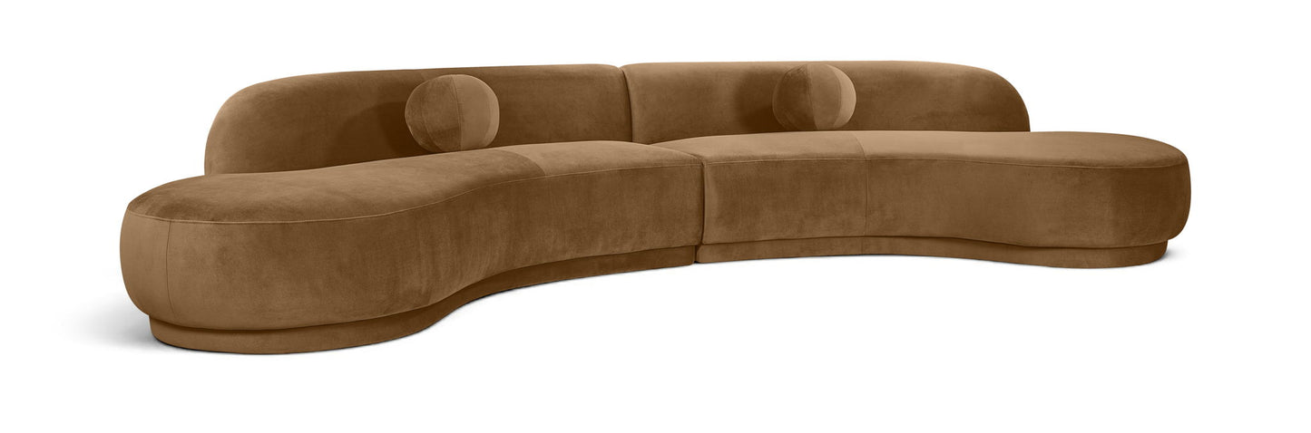 Avra - 146" Velvet Performance Fabric Upholstered Sectional