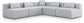 Cube - Linen 5 Piece Modular Corner Armless Sectional